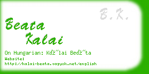 beata kalai business card